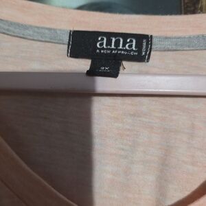 A.N.A Soft Peach and Gray Tee
